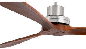 Ventilator de tavan FARO 33508DC MINI LANTAU crom/maro d. 108 cm + telecomandă