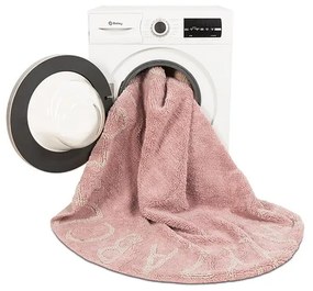 Covor pentru copii roz deschis lavabil/țesut manual din bumbac ø150 cm ABC Vintage Nude – Lorena Canals
