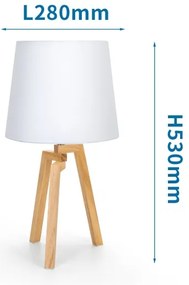 Aigostar - Lampă de masă din lemn de pin, 1xE27/60W/230V