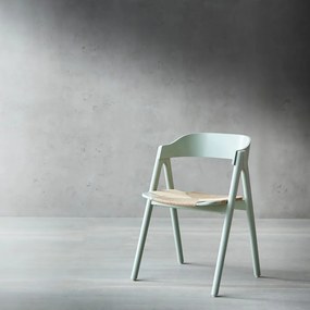 Scaun din lemn de fag și șezut din ratan Findahl by Hammel Mette, verde deschis