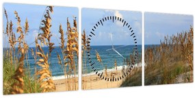 Tablou - Plajă (cu ceas) (90x30 cm)