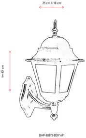 Aplica de perete exterior M1 Alb 25x18 cm