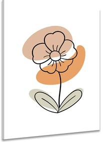 Tablou floare minimalistă pe fundal alb No4