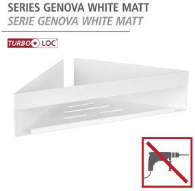 Raft pentru baie alb mat autoadeziv, pentru colț cu Turbo-Loc din oțel inoxidabil Genova – Wenko
