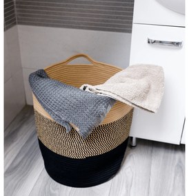 Coş tricotat natural/ model/ negru, 35x45 cm VIDAN