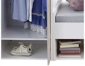 Pat supraetajat pentru copii 90 cm Mathers (alb + gri deschis). 1082825