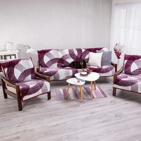 decoDoma Cuverturi pentru canapea şi fotolii TATIANA, bordo 3+1+1