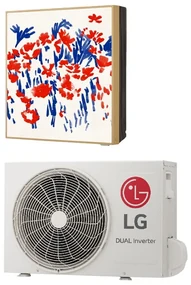 Aparat de aer conditionat inverter LG Gallery Special A12GA1.NSE + A12GA1.U18, 12000 BTU, 26 m², A++, R-32, Alb/Multicolor