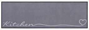 Covor tip traversă Zala Living The Kitchen is Open, 50 x 150 cm, gri