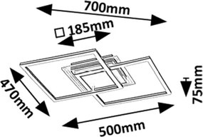Rabalux 71372 - Plafonieră LED OTTAVIA, 28W, 230V, 3000K