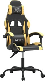 vidaXL Scaun de jocuri, negru și auriu, piele ecologică