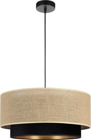 Lustru suspendat pe cablu SARTA, 1xE27/60W/230V, Ø45 cm, negru/jută