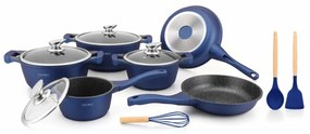 Set oale Royalty Line RL-BS1010M, 10 piese, Inductie, Finisaj marmura, Albastru