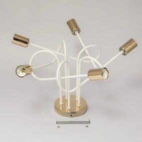 Lustră aplicată OXFORD 5xE27/15W/230V aurie/albă