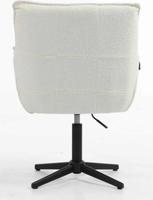 HR560CROSS Scaun Crem din Boucle cu Bază Neagră