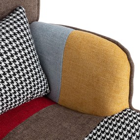 Fotoliu modern cu perne și taburet, Multicolor | Aosom Romania