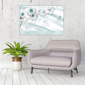 Tablou - Flori de trandafir turcoaz (90x60 cm)