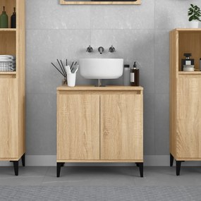 821263 vidaXL Dulap de chiuvetă, stejar sonoma, 58x33x60 cm, lemn prelucrat