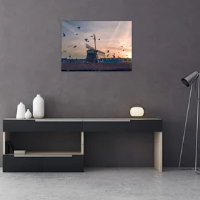 Tablou cu moară de vânt (70x50 cm), în 40 de alte dimensiuni noi