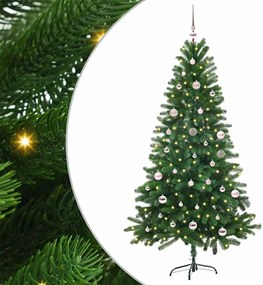 vidaXL Brad de Crăciun cu 150 LED cu suport Verde 150 cm PE