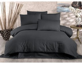 Lenjerie de pat gri antracit din bumbac satinat pentru pat de o persoană 140x200 cm Lilyum – Mijolnir