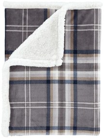 Pătură gri din sherpa 130x170 cm Kelso Check – Catherine Lansfield
