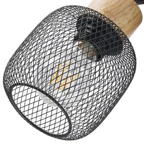 Brilagi - Spot BASKLITE 3xE27/15W/230V, lemn de cauciuc, negru