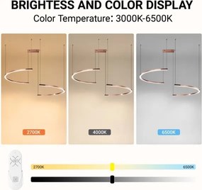 Immax NEO 07328L - Lustră LED dimabilă pe cablu FINO, 72W/230V, 120 cm, aur roz, Tuya + telecomandă