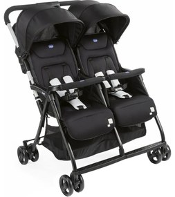 Cărucior de copii pentru gemeni Chicco OHLALA TWIN Black Night negru