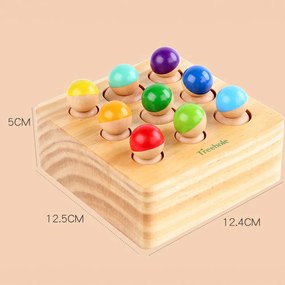 Jucărie din lemn Montessori pentru dezvoltarea abilităților, cu potrivirea formelor