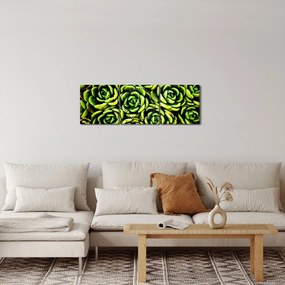 Tablou cu flori de piatră (cu ceas) (90x30 cm)