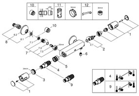 GROHE 1022172432 - Baterie termostatică pentru duș PRECISION TREND, negru