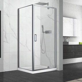 Cabina de dus patrata cu usa pivotanta Fluminia Andina 80x80 crom