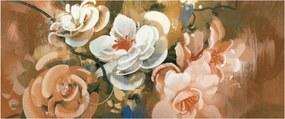 Tablou -Buchet de flori pictat (120x50 cm)