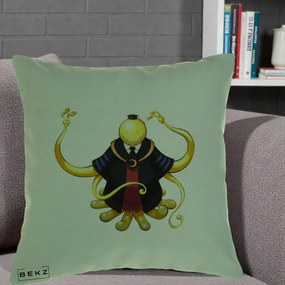 Perna Personalizata Assassination Classroom Koro-sensei, 40x40 cm, Verde, Husa Detasabila, Perna Inclusa, BEKZ®
