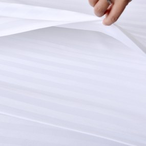 Lenjerie de pat hoteliera din microfibra alba, JASMINE - banda de 2 cm Dimensiune lenjerie de pat: 70 x 80 cm | 140 x 200 cm