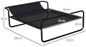 PawHut Pat înalt pentru câini animale de companie cu tetieră material micro-perforat 106 x 81 x 33 cm negru | Aosom Romania
