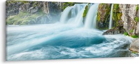 Tablou - Stânci și cascade (120x50 cm)
