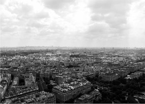 Tablou pe sticlă - Acoperișuri clădirilor din Paris (70x50 cm)