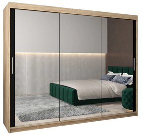 Dulap de haine 250 cm Toki 3 (stejar sonoma + negru mat). 1065123