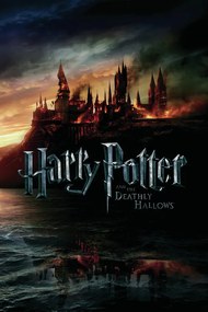 Poster de artă Harry Potter - Hogwarts in fire