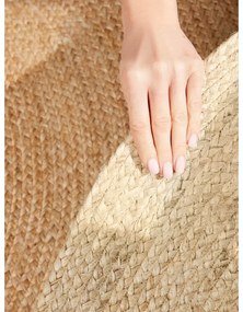 Covor în culoare naturală reversibil, țesut manual rotund din iută ø 120 cm Jutta Gold – Hanse Home