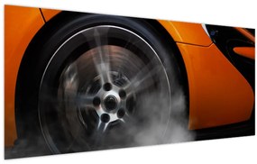 Tablou - Mașină sport portocalie (120x50 cm)