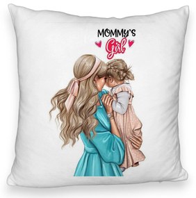 Perna Decorativa Fluffy, Model Mommy&apos;s Girl, 40x40 cm, Alba, Husa Detasabila, Burduf