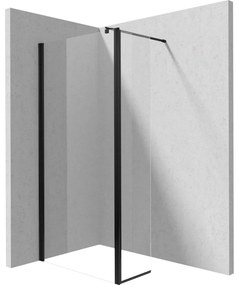 Paravan dus sticla securizata 30x200 cm profil negru pentru cabina dus walk-in Cersanit Mille 300x2000 mm, Negru mat