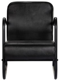 282902 vidaXL Fotoliu de relaxare, negru, piele naturală