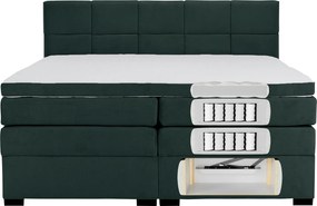 Pat boxspring, 200x200, verde, APRIL