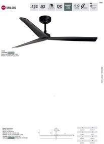 Ventilator de tavan cu telecomanda design modern MILOS