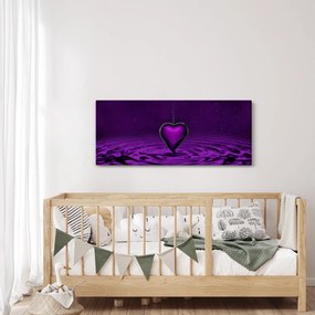 Tablou ci inima violetă (120x50 cm)