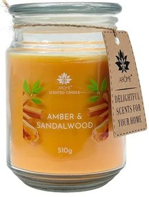Lumânare Arome 510 g, în sticlă, Amber &, Sandalwood